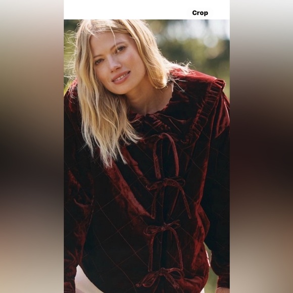 Maeve Jackets & Blazers - Anthropologie Maeve Velvet Hazel Quilted Jacket Brand New Size Small